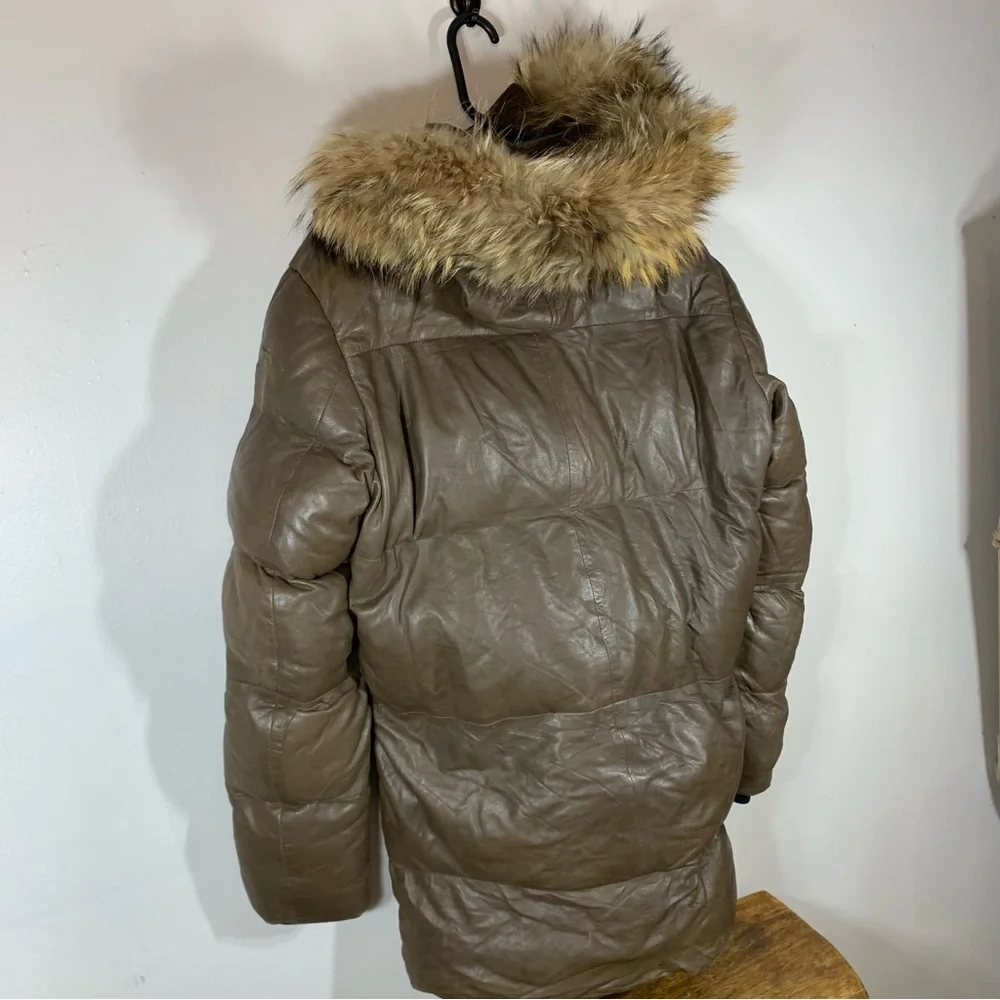 Bod and christenson unisex winter parka leather jacket - Picture 8 of 13